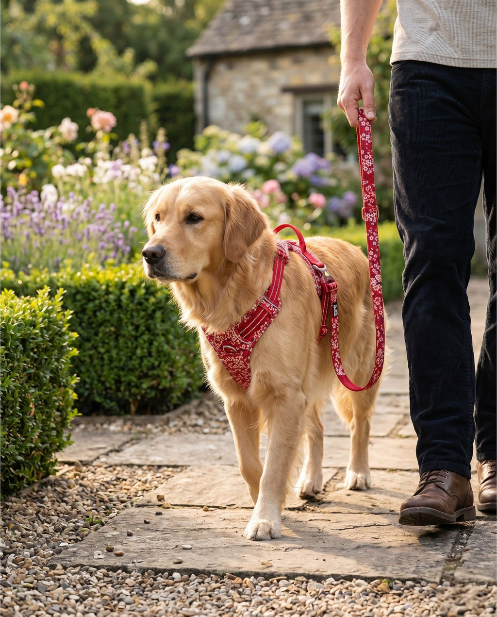 Floral Dog Harness — No-Pull, Reflective, Breathable