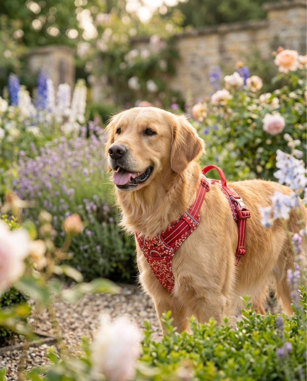 Floral Dog Harness — No-Pull, Reflective, Breathable