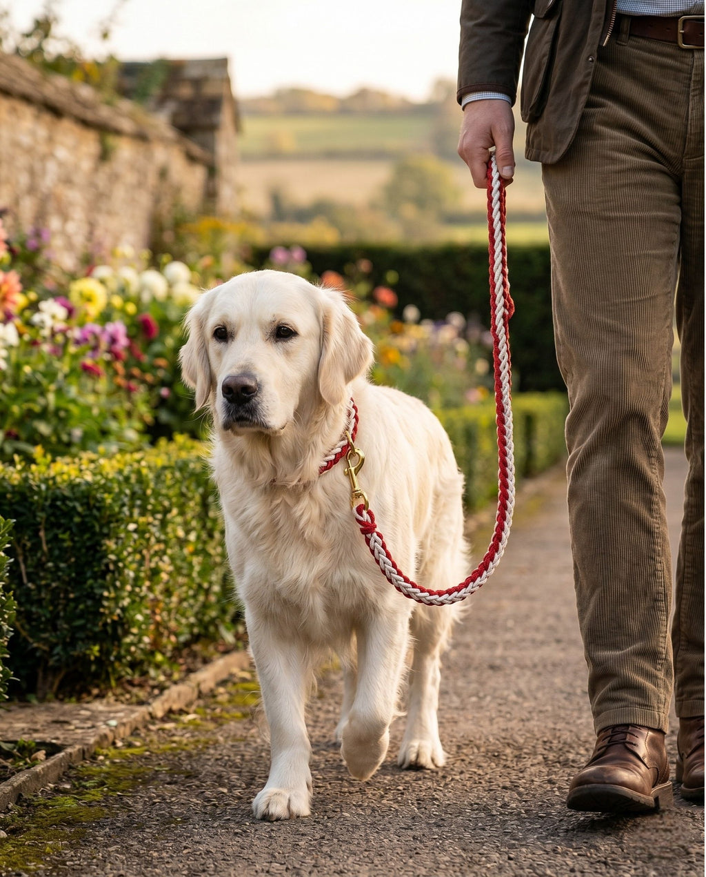 Braided Rope Dog Lead — 8-Strand, Soft Handle