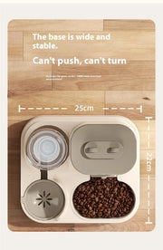 Dog & Cat Automatic Feeder & Waterer Set: Gravity Design, Leak-Proof, Spill-Proof, Anti-Slip, Easy to Clean, Built-In Food Bowl