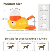 2-in-1 Interactive Dog Toy Pet Automatic Food Treat Dispenser Cartoon Duck Design Slow Food Pet Snack Feeder for Dog Training